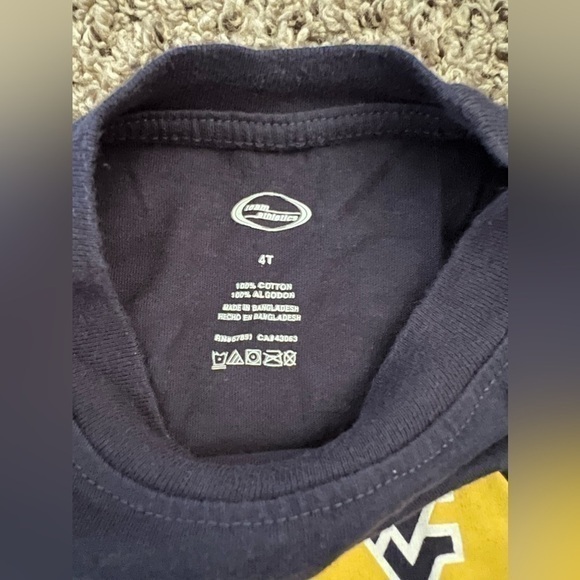 Team Athletic West Virginia Rookie Navy Blue Long sleeve shirt size 4T - Picture 3 of 4